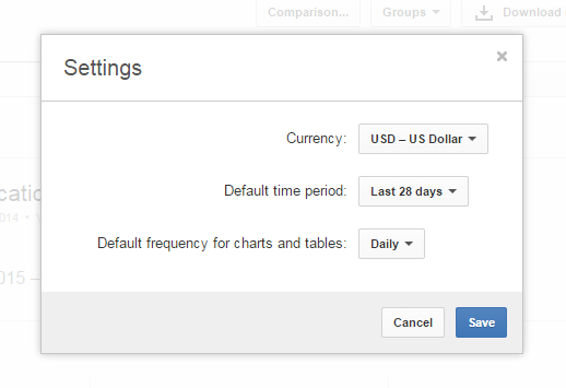 Youtube Analytics Default currency feature