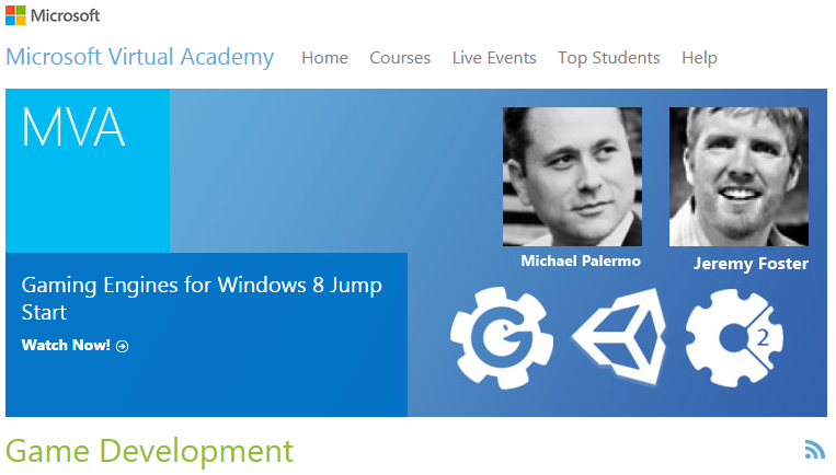 Game development courses offered by microsoft virtual academy